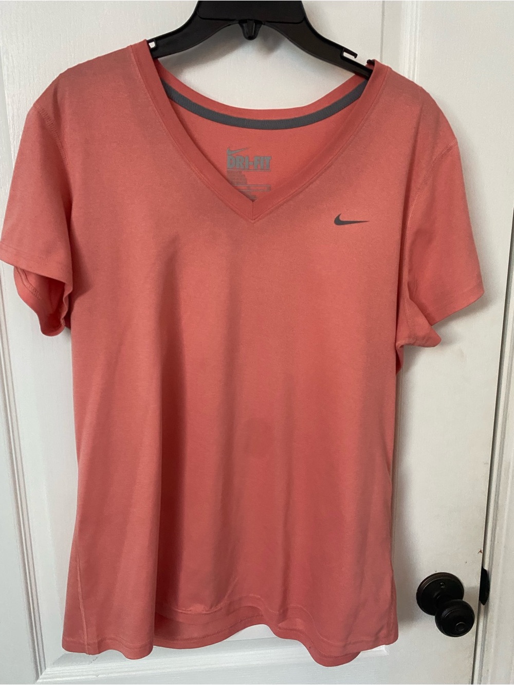 Nike Women's Short Sleeve V-Neck Tee - Coral Pink